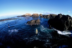 There's lots of rock outcroppings and sea caves to play in along the Mendocino coast. Photo: Chuck Graham