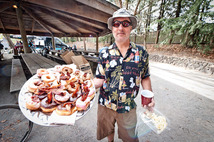 Bacon donuts for the kiddies. Photo: Ted Ketai 