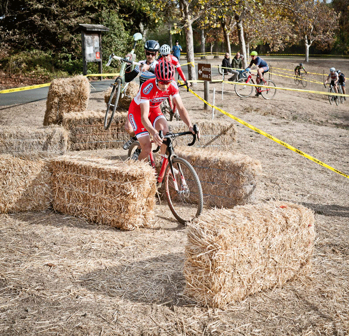 Hay bale obstacles at Vallejo Cyclocross. Photo: Ted Ketai