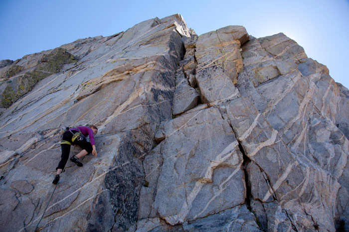 Rock climbing at Crystal Crag (Rebecca Garrett).