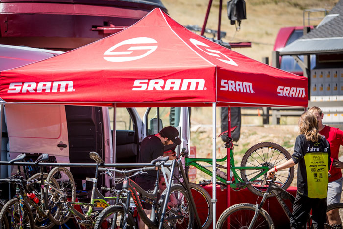 SRAM was on hand to provide neutral support to racers and of course they donated a set of guide brakes as they do for every round of the series.