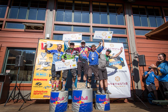 The Men's Pro Podium was well decorated, with riders from the EWS level, down to Local Pro Riders. 1st: Curtis Keene - 40:09, 2nd: Marco Osborne - 40:20, 3rd: Evan Geankoplis - 40:44, 4th: Derek Teel - 41:25, 5th: Evan Turpen - 41:49