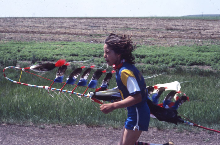 Lakota runner, freedom run, 1984 (Larry Long).