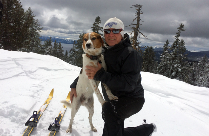 Lake Tahoe’s peaks are a constant playground for Doug Read and his dog, Wheeler.
