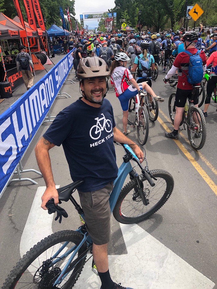 Adventure Sports Journal editor-in-chief Matt Niswonger gets ready for a mountain biking race.