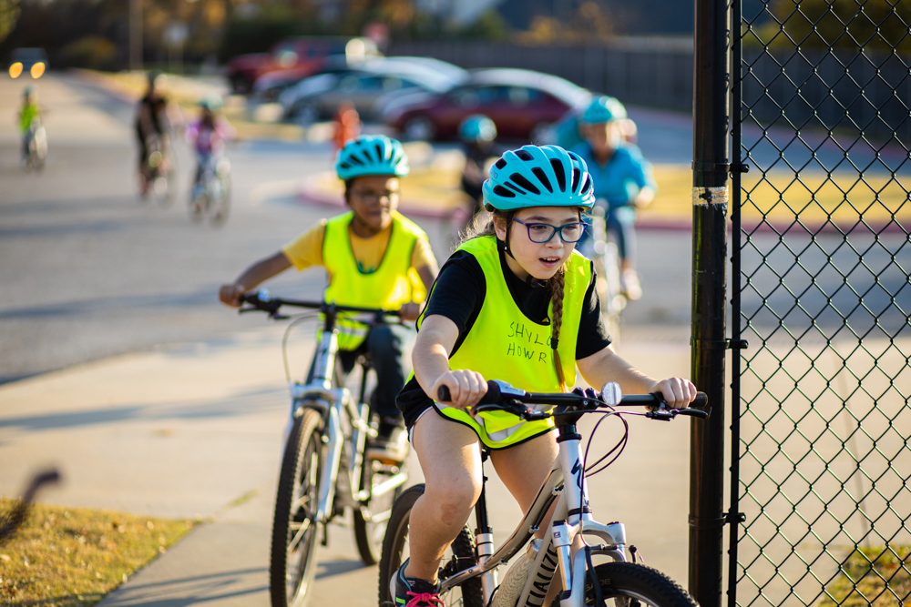 Outride supports children riding bicycles.