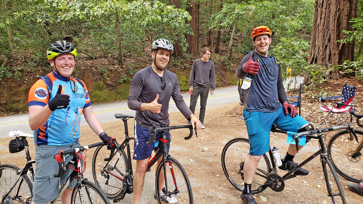 group of riders at Santa Cruz Mountains Challenge