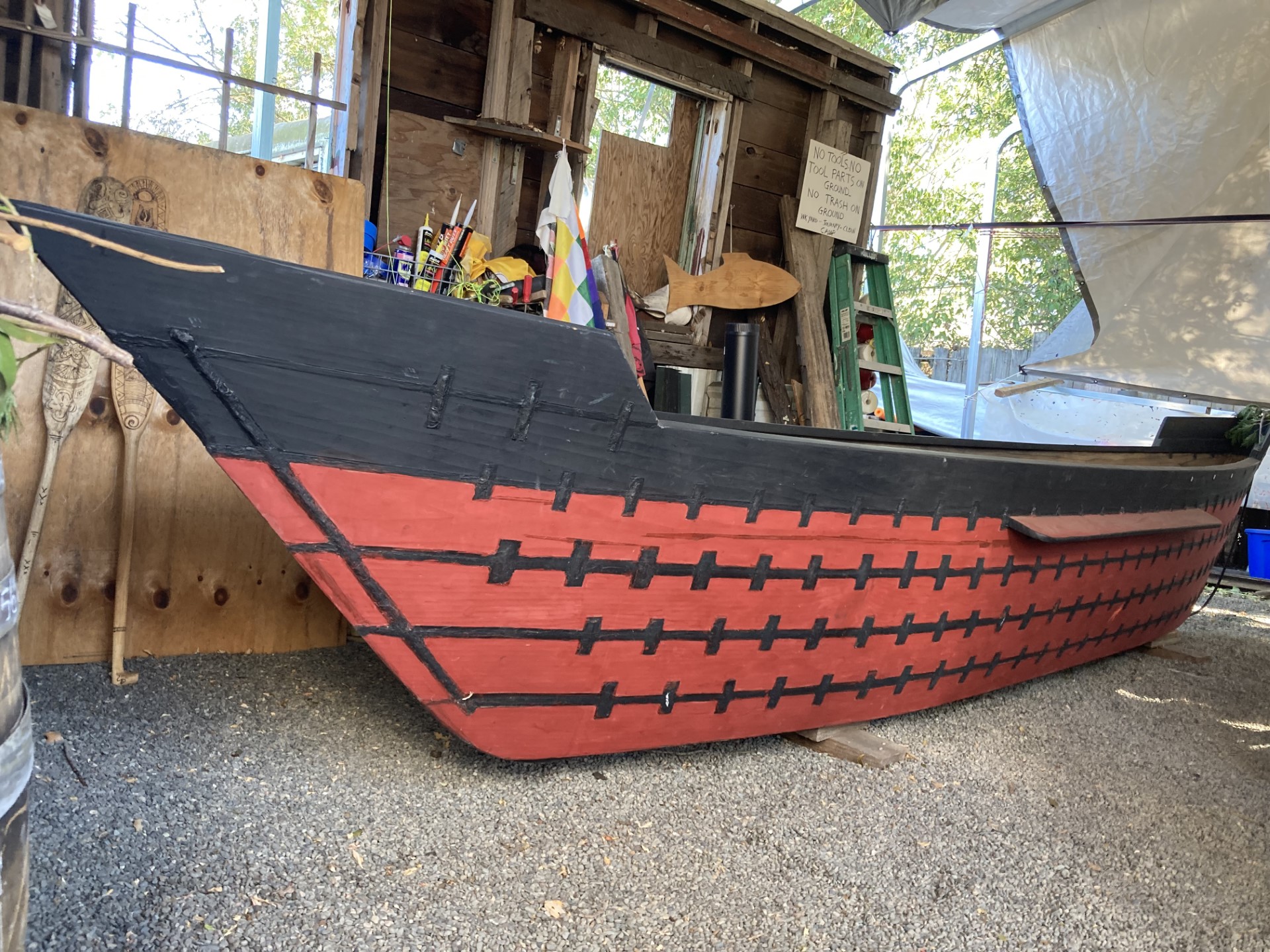 Tii’at (Tongva Canoe) designed and built by Dr. L Frank Manriequez and the Paxiiwovem Canoe Family (indigenous watercraft)