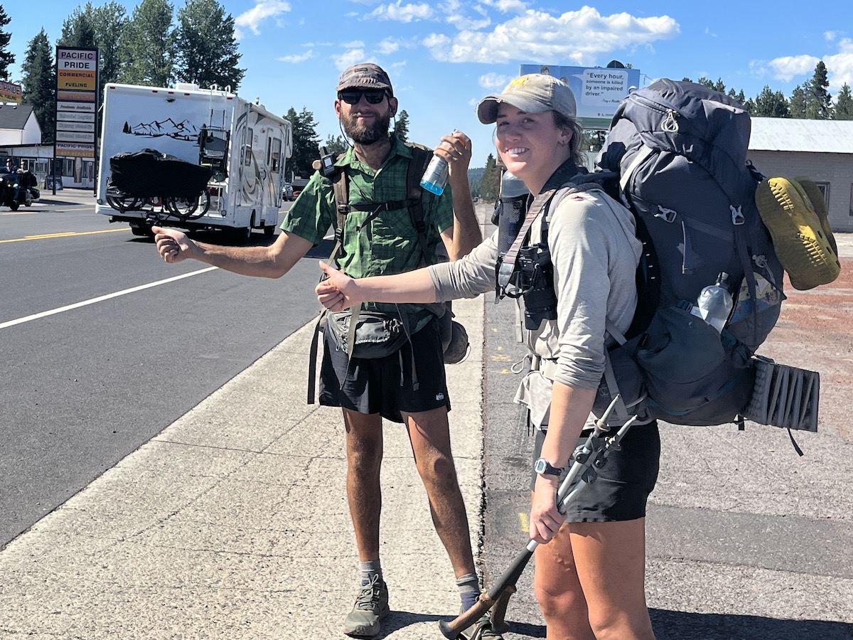 PCT hikers frequently hitchhike to get to and from towns and stores