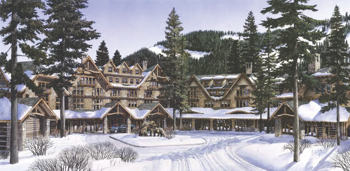 A rendering of the planned main lodge from 2011