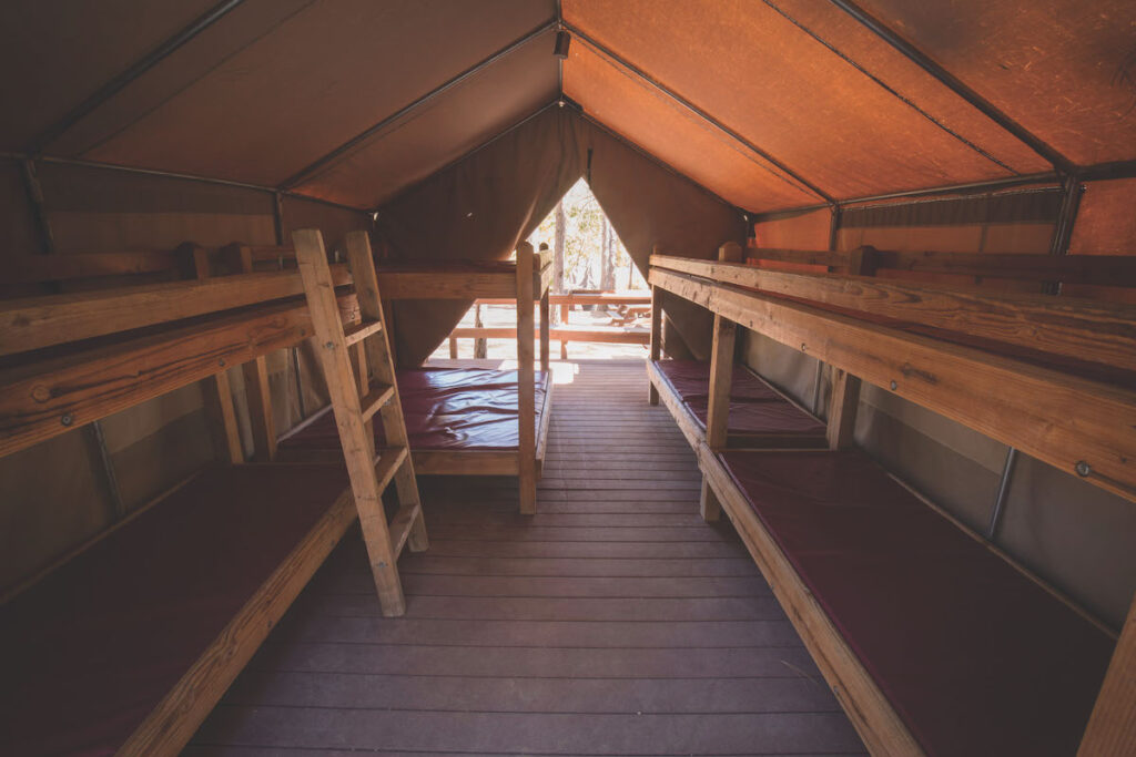Photo of bunk tent cabin